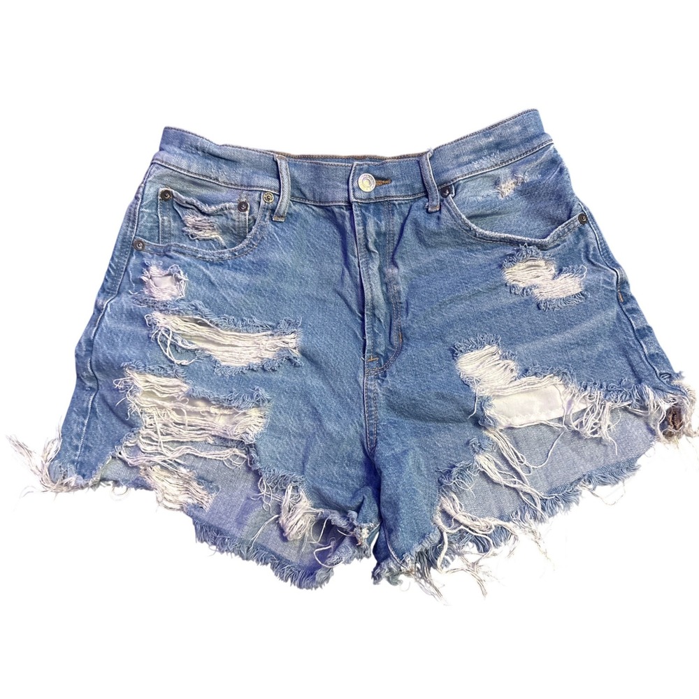 American Eagle Highest Rise 90s Boyfriend Distressed Denim Shorts Women's Size 8